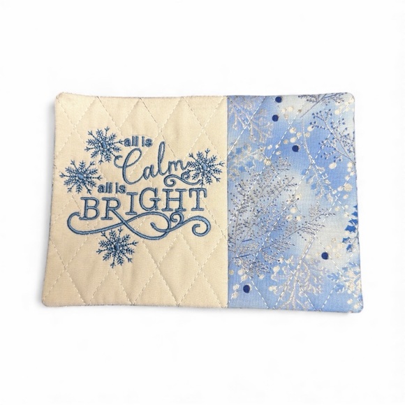 Hand Crafted Other - Hand Crafted Mug Rug Coaster Embroidered Cotton Fabric Padded Absorbs Liquid